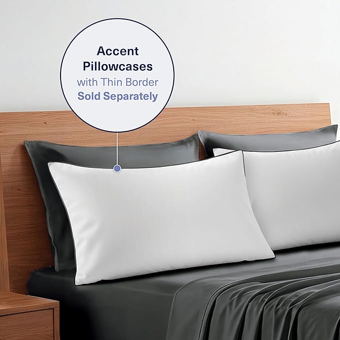 Kickoff Viscose Bamboo Sheets California King Size 4-pc 100% Organic Bamboo Viscose Bed Cooling Sheets Cal King Set Cool Bedding for hot Sleepers Sheet, Flat, Fitted, Pillowcases (Pewter, CK)