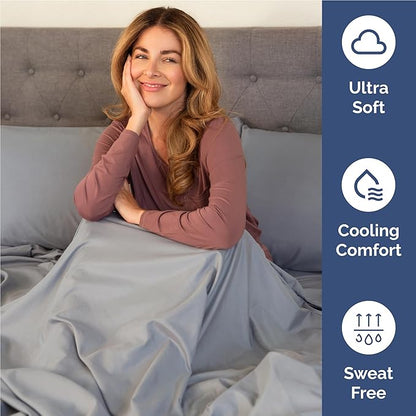 Full Size 4 Piece Sheet Set - Comfy Breathable & Cooling Bed Sheets Set - Hotel Luxury Bedding for Women, Men, Kids, Teens, Boys & Girls - Deep Pockets, Soft and Wrinkle Free - Oeko-Tex - Steel Blue