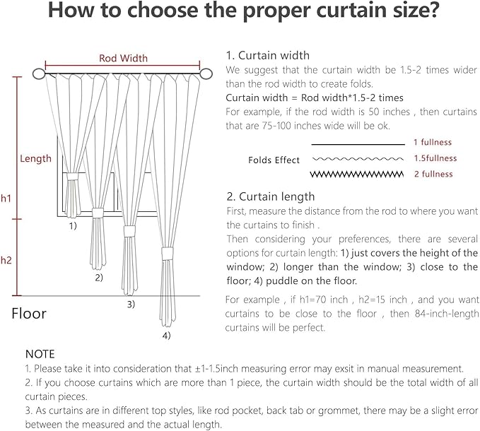 Joydeco Custom 100% Blackout Long Drapes for Bedroom Living Room Blackout Darkening Curtain Thermal Insulated Back tab Rod Pocket 1 Panel(Sage Green,Custom Size)