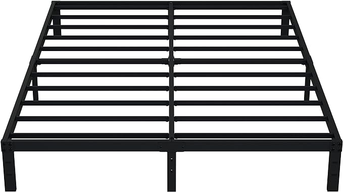 EMODA 10 Inch Full Size Bed Frame Heavy Duty Metal Platform No Box Spring Needed, Easy Assembly Noise Free, Black