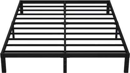 EMODA 10 Inch Full Size Bed Frame Heavy Duty Metal Platform No Box Spring Needed, Easy Assembly Noise Free, Black