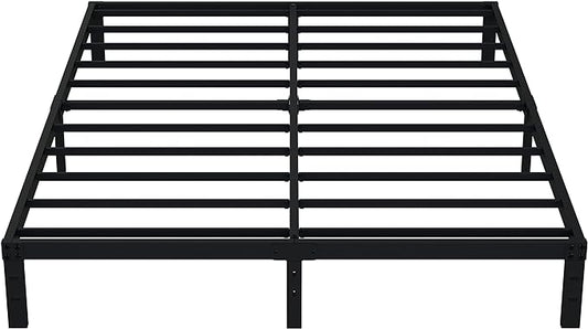 EMODA 10 Inch Full Size Bed Frame Heavy Duty Metal Platform No Box Spring Needed, Easy Assembly Noise Free, Black