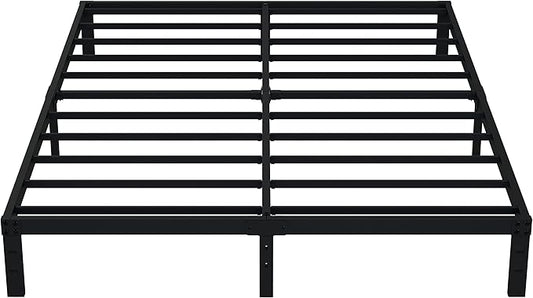 EMODA 10 Inch King Bed Frame No Box Spring Needed, Heavy Duty Metal Platform with Steel Slats, Noise Free, Easy Assembly, Black