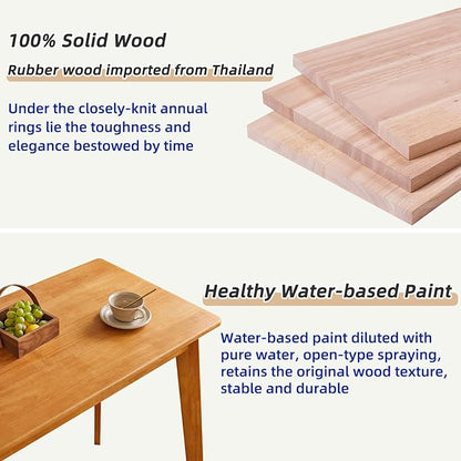Wood Writing Desk with Drawer and Hanging Rod, Small Computer Desk Table, 39x20x30inch Work Desk, Study Desk, Small Wooden Dining Table Cherry Wood Color YD-WD01N