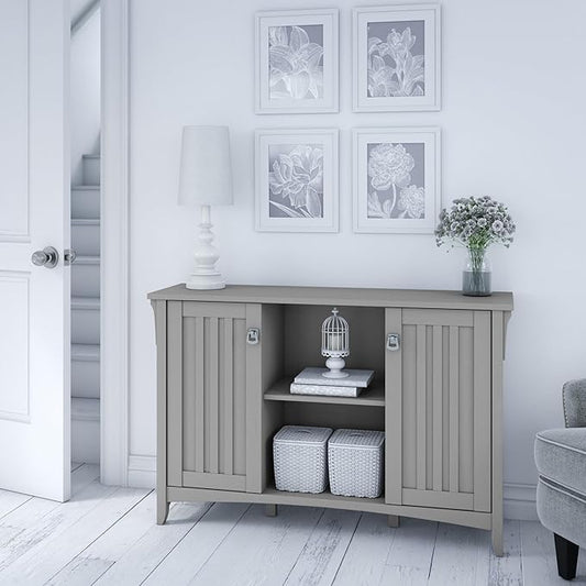 Bush Furniture Salinas Accent Storage Cabinet with Doors and Shelves, Farmhouse Cabinet Buffets & Sideboards