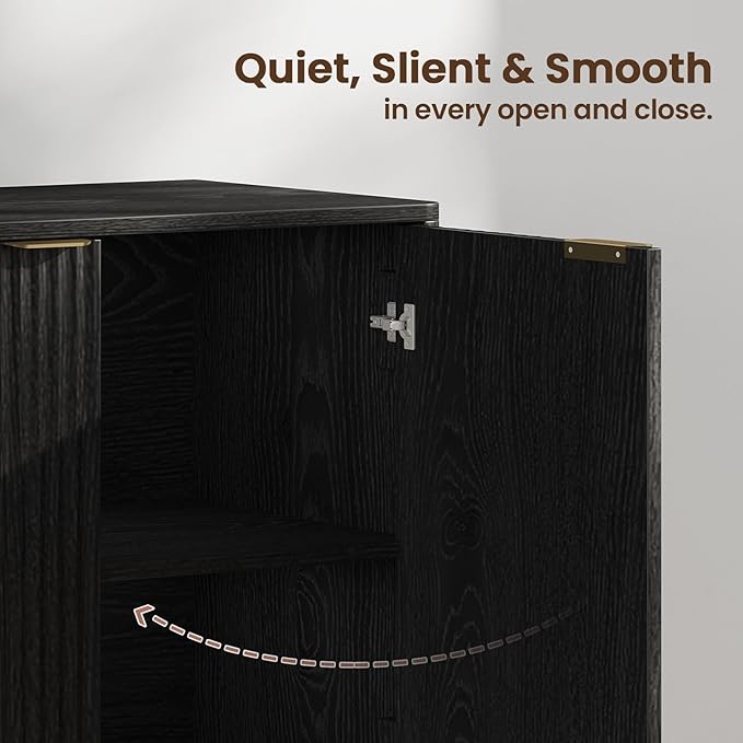 Buffet Cabinet with Storage, Fluted Multifunctional Storage Cabinet with 2 Doors, Sideboard Cabinet with Doors Modern Buffet Table Accent Coffee Bar Console Table,fluted buffet cabinet