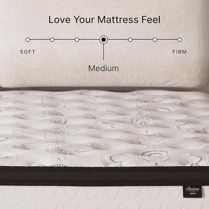 Signature Design by Ashley King Size Chime 12 Inch Medium Firm Hybrid Mattress with Cooling Gel Memory Foam for Pressure Relief, Fiberglass Free, Mattress In A Box