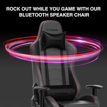 GTRACING Gaming Chair with Footrest Speakers Video Game Chair Bluetooth Music Heavy Duty Ergonomic Computer Office Desk Chair