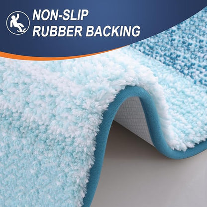 OLANLY Bathroom Runner Rugs 59x20, Extra Soft Absorbent Microfiber Bath Rugs, Rubber Backing, Quick Dry, Washable Bath Mats for Bathroom Floor, Tub and Shower, Home Decor Accessories, Peacock Blue