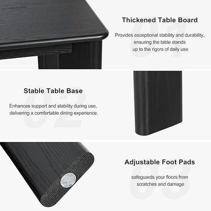 Casaphoria Wood Kitchen Table Set with 4 Chairs, 67" Rectangle Kitchen Table & Chairs Set for 4-6, Modern Farmhouse Dining Table for Living Room, Easy Assembly, Black