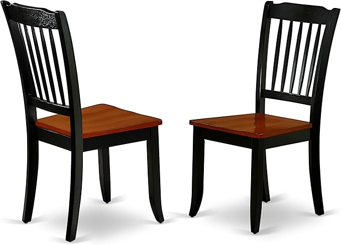East West Furniture MZDA3-BCH-W 3 Piece Dinette Set for Small Spaces Contains a Rectangle Dining Table with Dropleaf and 2 Kitchen Dining Chairs, 36x54 Inch, Black & Cherry
