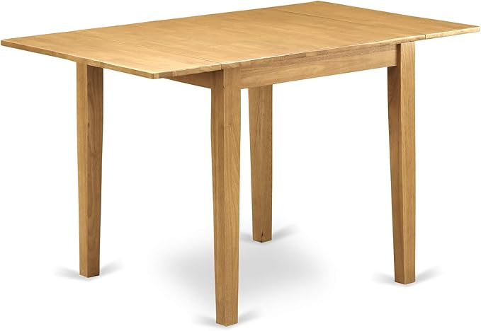 East West Furniture NDAN3-OAK-W 3 Piece Dining Room Furniture Set Contains a Rectangle Dining Table with Dropleaf and 2 Wood Seat Chairs, 30x48 Inch, Oak