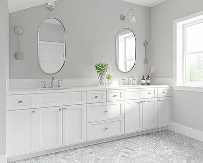 ANDY STAR Rustproof Chrome Oval Mirror for Bathroom, Oval Vanity Mirror for Wall, Polished Chrome Mirror SUS304 Metal Frame Mirror HD Glass Reflection 1’’ Deep Hang Vertically & Horizontally