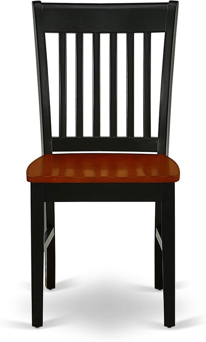 East West Furniture QUNO5-BCH-W 5 Piece Kitchen Table & Chairs Set Includes a Rectangle Dining Table with Butterfly Leaf and 4 Dining Room Chairs, 40x78 Inch, Black & Cherry