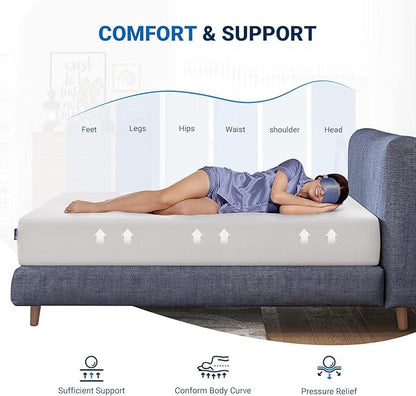 Avenco 12 Inch Full Mattress in a Box with Comfort Memory Foam for Pain Relief, Guest Bed Mattress, CertiPUR-US Certified