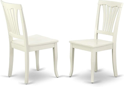East West Furniture LGAV5-LWH-W 5 Piece Modern Dining Table Set Includes a Rectangle Wooden Table with Butterfly Leaf and 4 Dining Chairs, 42x84 Inch, Linen White