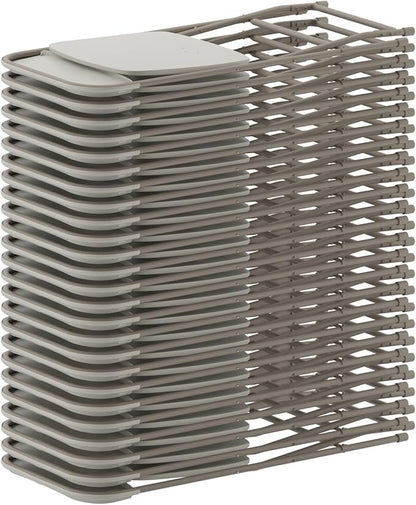 Flash Furniture Hercules Series Plastic Folding Chairs for Parties and Weddings, Stackable Commercial Event Seats, Set of 10, Beige
