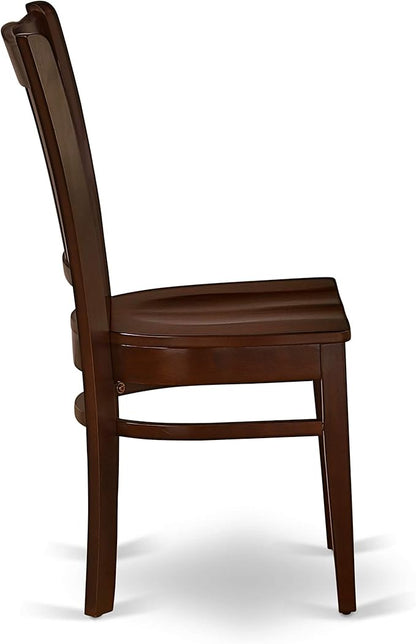 East West Furniture ANGR5-MAH-W 5 Piece Dining Room Table Set Includes a Round Kitchen Table with Pedestal and 4 Dining Chairs, 36x36 Inch, Mahogany