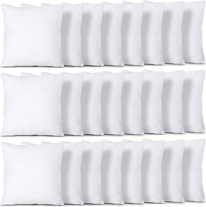 Utopia Bedding Throw Pillows (Set of 24, White), 16 x 16 Inches Pillows for Sofa, Bed and Couch Decorative Stuffer Pillow