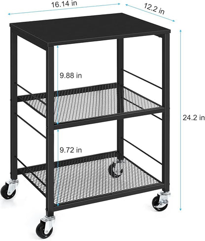 OYEAL Black Night Stand Industrial End Table with Storage Shelf Narrow Side Table for Small Spaces, Farmhouse Bedside Table for Living Room Bedroom, Stable Metal Frame (Black)
