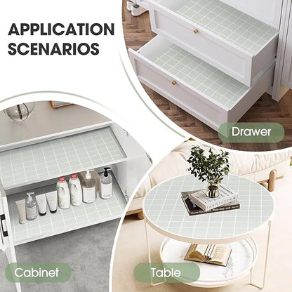Beautysaid Shelf and Drawer Liner for Kitchen Cabinet, Non Adhesive Non Slip Shelf Paper Waterproof Washable Thickened for Dresser Pantry Shelve Bathroom Protector Liner(Light Green,12 in x 20 FT)