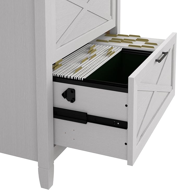 Bush Furniture Key West Lateral File Cabinet, Modern Farmhouse 2 Drawer File Cabinet for Home Office