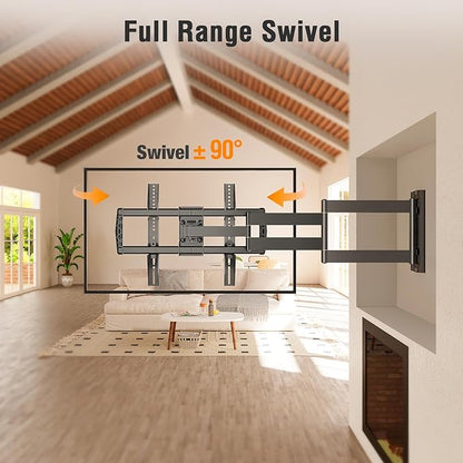 ELIVED Long Arm TV Wall Mount for Most 42-75 Inch TVs, 37.9 Inch Long Extension Corner TV Mount, Full Motion Wall Mount tv Bracket Swivel and Tilt, Holds up to 99 lbs. Max VESA 600x400mm, YD3038