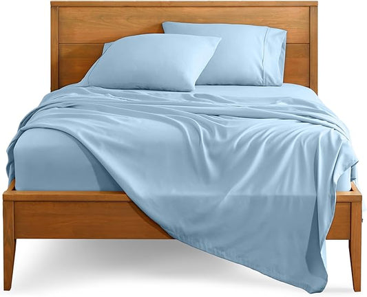 Bare Home King Sheet Set - Luxury 1800 Ultra-Soft Microfiber King Bed Sheets - Double Brushed - Deep Pockets - Easy Fit - 4 Piece Set - Bedding Sheets & Pillowcases (King, Light Blue)
