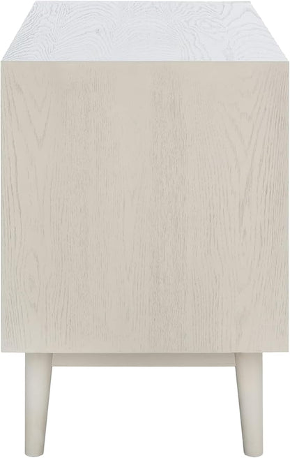SAFAVIEH Couture Collection Elissa Mid-Century White Wash Small Entertainment Media Stand (Fits up to a 45" Flatscreen TV)