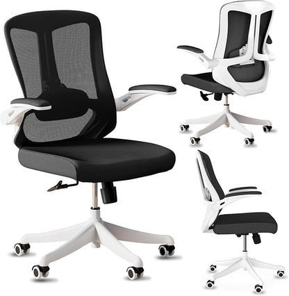 Mesh Office Chairs, High Back Ergonomic Office Chair with Lumbar Wide Comfty Compute Desk Chair for Home & Office Bedroom Study Student (Black)