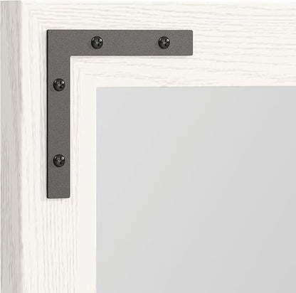 VocalStar White Wood Framed Mirror 24 x 32 Inch, Rustic Natural White Wooden Rectangle Bathroom Vanity Wall Mirror for Farmhouse Boho Decor, 1/4-inch Shatterproof Glass | Waterproof