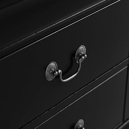 Furniture of America Arabella Traditional Solid Wood Nightstands Set of 2, Bedside Table with Drawers and Antique Nickle Handles, No Assembly Wooden Night Stands for Bedrooms, Guest Room, Dorm, Black