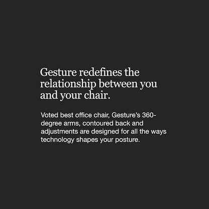 Steelcase Gesture Office Chair - Ergonomic Work Chair with Wheels for Carpet - Comfortable - Intuitive-to-Adjust for Desk - 360-Degree Arms - Graphite Gray Fabric