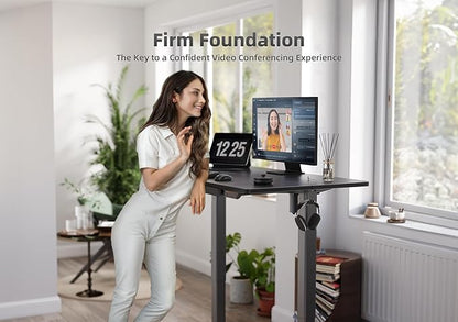 YDN Standing Desk with Drawers, 48 x 24 Inch Adjustable Height Stand Up Desk, Sit Stand Computer Desk for Home Office, Black