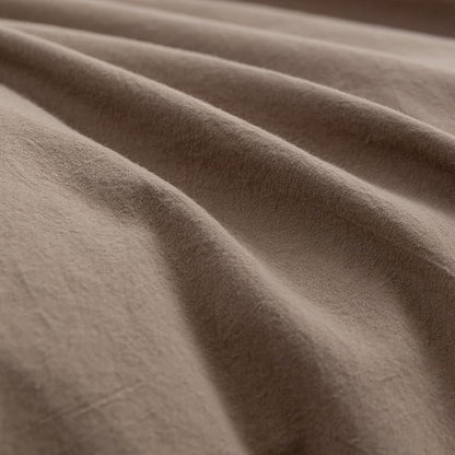 BESTOUCH Duvet Cover Set 100% Washed Cotton Linen Feel Super Soft Comfortable Chic Lightweight 3 PCs Home Bedding Set Solid Pine Bark Brown King