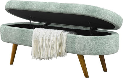 NicBex Ottoman Bench with Storage for Bedroom, 43.5" Upholstered End of Bed Bench with Rubber Wood Legs, Linen Storage Bench for Living Room or Entryway,