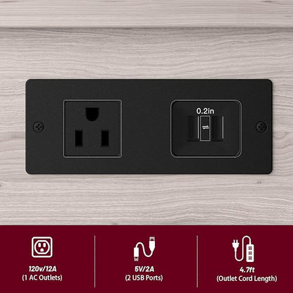 Side Table Set of 2,Side Table with Charging Station and Drawer, Narrow End Table with USB Ports and Outlets for Small Space, Living Room, Bedroom and Office, with 4 Wheels