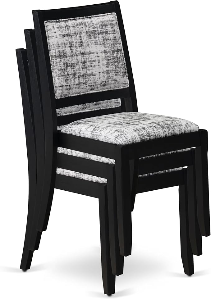 X12X2-0C6-30 14-pc Dining Table Set a Rectangular Kitchen Table with a coffee Table and 12 Wire Brushed Black Polyester Stackable Chair, 39x120 Inch, Wire Brushed Black