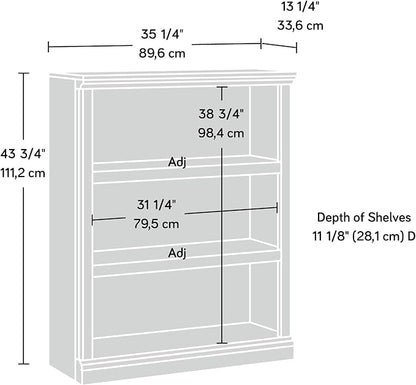 Sauder Miscellaneous Storage 3-Shelf Bookcase/ Book shelf, Washington Cherry finish