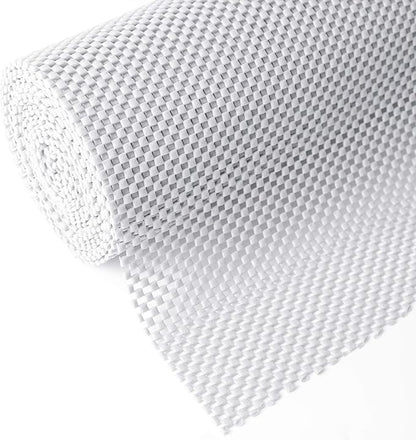 Shelf and Drawer Liner, Non-Adhesive Non Slip and Grip Durable Clean Pad Full Size 17.7 Inches x 20 Feet for Drawers, Shelves, Cabinets, Storage, Kitchen, Desks, Kitchenware, Tableware, White
