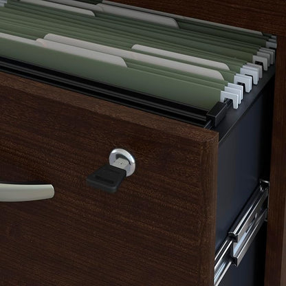 Bush Business Furniture Series C 3 Drawer Mobile File Cabinet in Mocha Cherry, Assembled Office Storage Unit for Home or Commercial Spaces