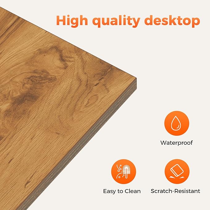 Rolling Computer Desk with Wheels, Gaming Desk for Small Spaces, Modern Simple Style Table for Home Office, Study Writing Table (Caster, Light Antique, 32 inch)