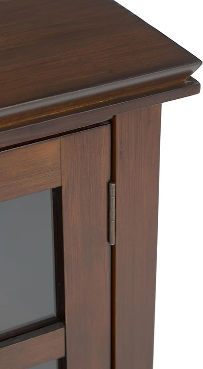 SIMPLIHOME Artisan SOLID WOOD 53 inch Wide Transitional TV Media Stand in Russet Brown For TVs up to 60 inches for the Living Room and Entertainment Center