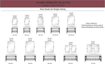 TEHOME 30x40 Pivot Mirror Matt Black Tilt Bathroom Vanity Mirror Large Black Metal Framed Rectangle Tilting Beveled Vanity Mirrors for Wall, Vertical Hanging