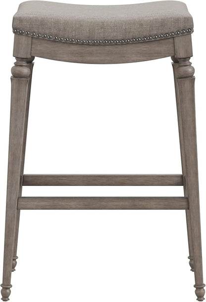 Hillsdale Furniture Vetrina Backless Non-Swivel Counter Stool, Weathered Grey