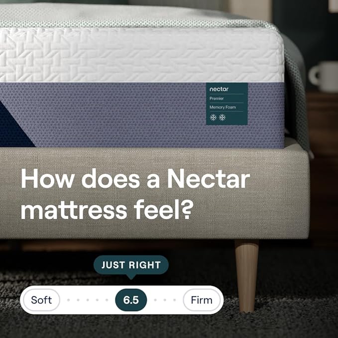 Nectar Premier 13” Queen Mattress - Medium Firm - Contouring Memory Foam - Cooling Upgrade - 2” Pressure Relief Layer - Mattress in a Box - 365-Night Trial & Forever Warranty