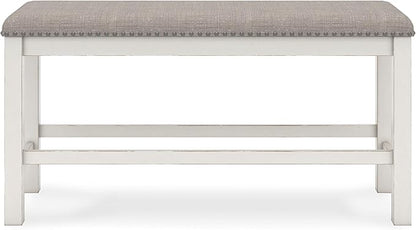 Signature Design by Ashley Robbinsdale 49" Counter Height Dining Bench, Antique White
