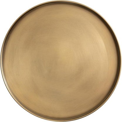 Kate and Laurel Tira Elegant Round Side Table, 14 x 24, Brass and Black, Modern Glam Circle End Table for Use as Bedroom Nightstand or Living Room Table Option