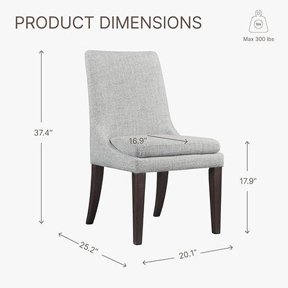 Upholstered Dining Chairs Modern Sidechair Performance Fabric High Back Armlesschair for Diningroom Kitchen,Light Grey,Set of 4(2 Box)