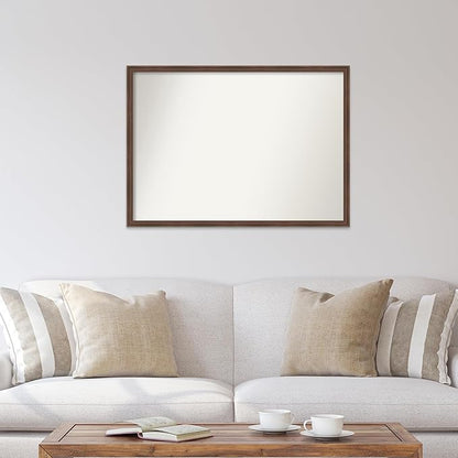 Amanti Art Brown Bathroom Mirror for Over Sink, 29x40 Florence Light Brown Rectangle Vanity Mirror, X-Large Casual Frame, Hangs Horizonally and Vertically, Bathroom Wall Decor, Non-Beveled Edge